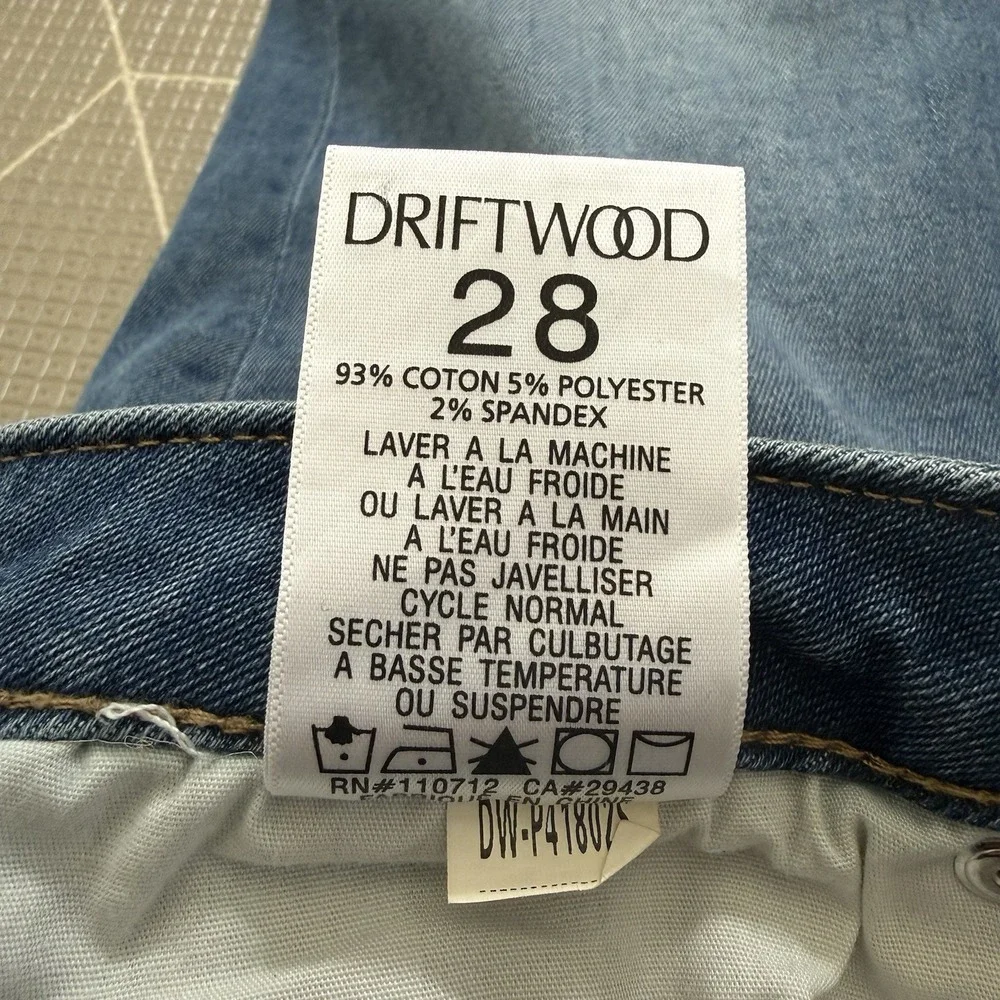 Driftwood Audrey Jeans W 28 L 29 Medium Wash Straight Leg Boho Stretch‎